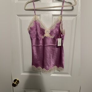 NWT Gold Hawk Orchid Lace Washable silk Trim Camisole